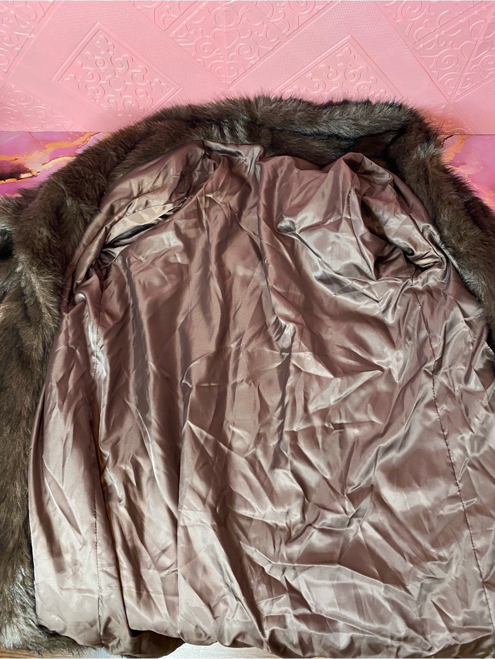 🎀🌷 Long Brown Luxurious Faux Fur Coat 🌷🎀 NWT - Picture 8 of 10